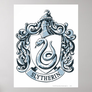 Affiche Harry Potter | Slytherin Crest - Bleu glacé