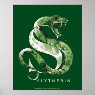 Affiche Harry Potter   SLYTHERIN™ Serpent Aquarelle