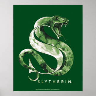 Affiche Harry Potter | SLYTHERIN™ Serpent Aquarelle