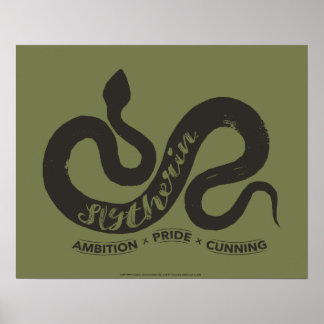 Affiche Harry Potter | SLYTHERIN™ Silhouette Typographie