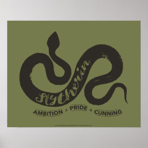 Affiche Harry Potter   SLYTHERIN™ Silhouette Typography