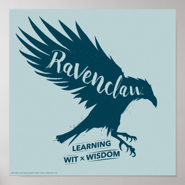 Affiche Harry Potter | Typographie Silhouette RAVENCLAW™ (Devant)