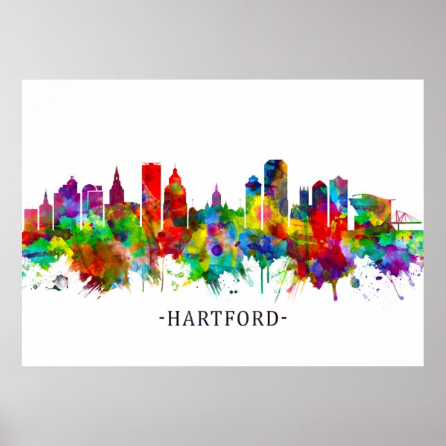 Affiche Hartford Connecticut Skyline (Devant)