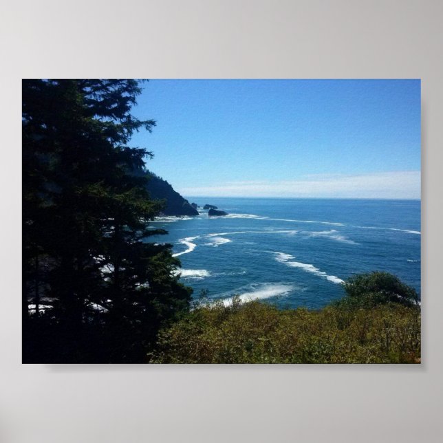 Affiche Hart's Cove, côte de l'Oregon (Devant)