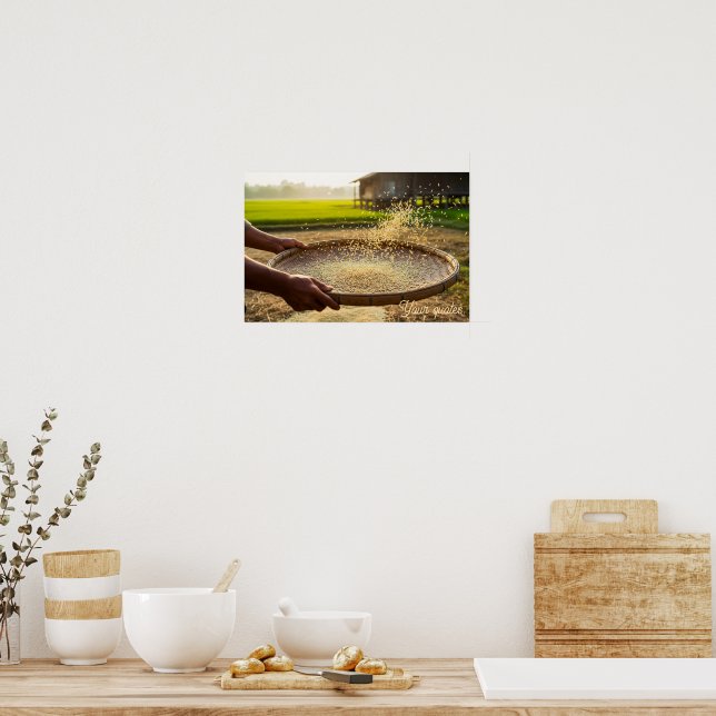 Affiche Harvest Grain, Rice Field (Cuisine)