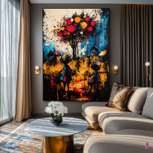 Affiche Harvest of Dreams - Expressionniste Surreal Villag