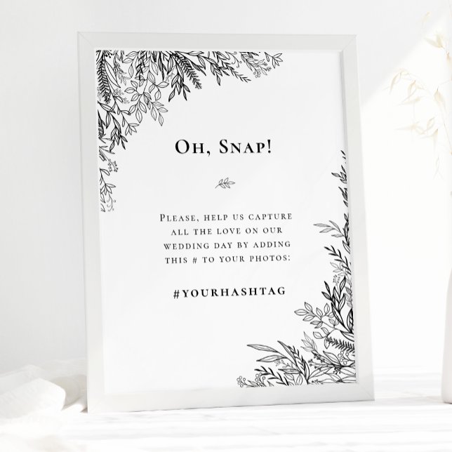 Affiche Hashtag Mariage blanc et noir (Créateur téléchargé)