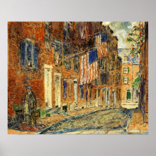 Affiche Hassam - Acorn St Boston 1919
