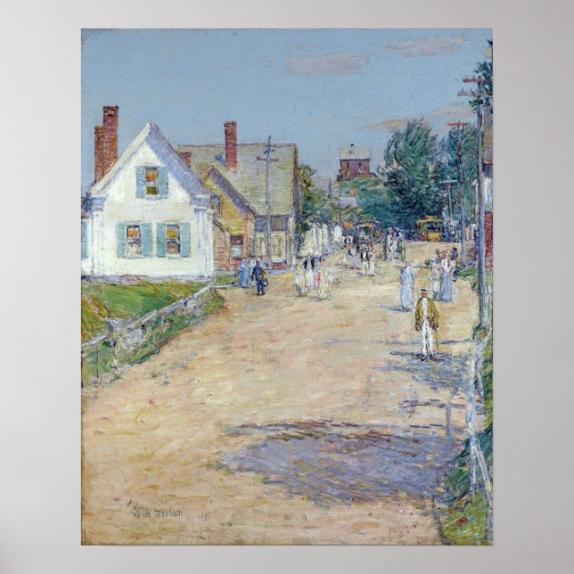 Affiche Hassam - East Gloucester Fin De La Ligne Trolley . (Devant)