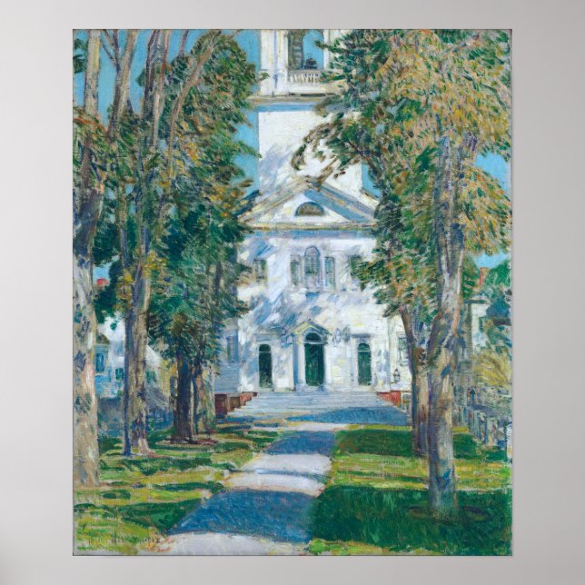 Affiche Hassam - Église À Gloucester 1918 (Devant)