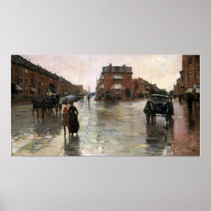 Affiche Hassam - Jour de pluie à Boston