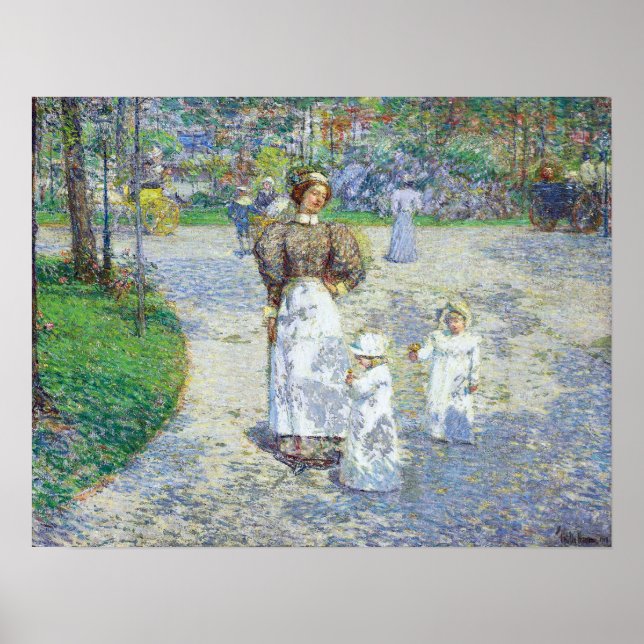 Affiche Hassam - Le Printemps à Central Park 1908 (Devant)