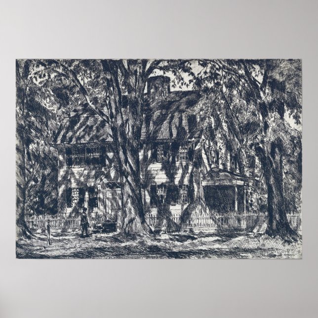 Affiche Hassam - Lion Gardiner House Easthampton (Devant)