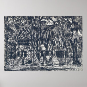 Affiche Hassam - Maison Lion Gardiner Easthampton