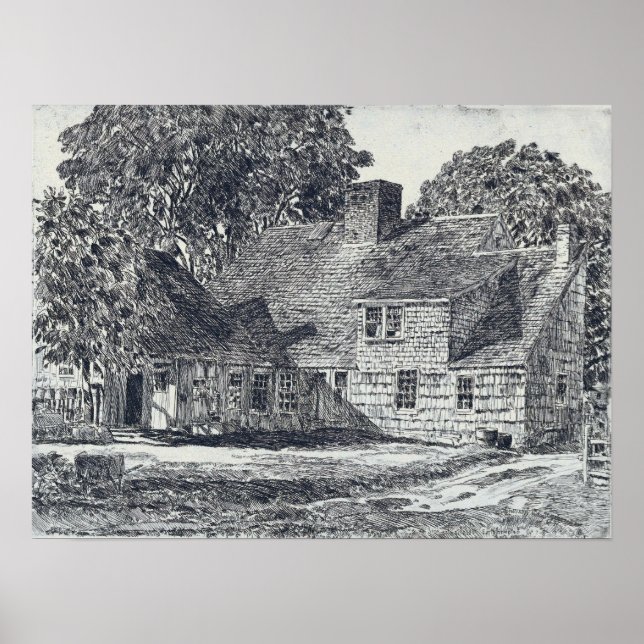 Affiche Hassam - Maison Old Dominy Easthampton (Devant)