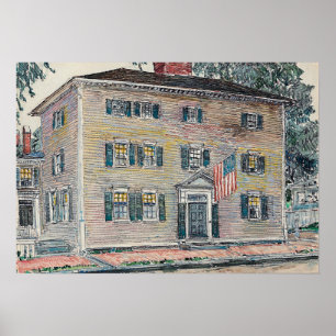 Affiche Hassam - Manoir Frame New Hampshire 1917