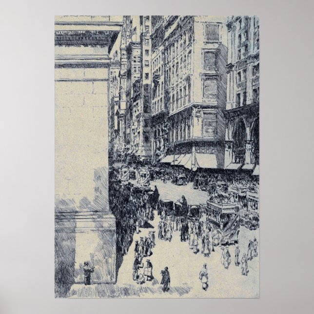 Affiche Hassam - Midi sur la Cinquième Avenue (Devant)