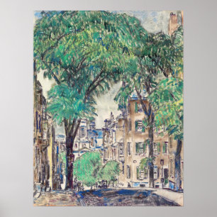 Affiche Hassam - Mount Vernon St Boston 1919