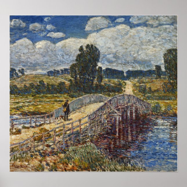 Affiche Hassam - Pont Au Vieux Lyme 1908 (Devant)