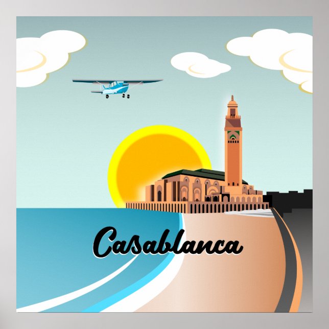 Affiche Hassan II Mosquée Casablanca Maroc (Devant)