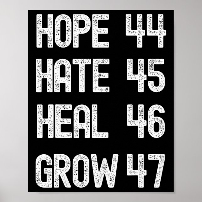 Affiche Hate Heal Grow Vote Pour Le Président Kamala Harr  (Devant)