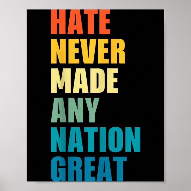 Affiche Hate Never Made Any Nation Great Anti-trump 2020 E (Devant)