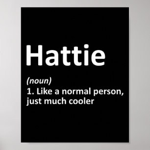 Affiche Hattie Définition Nom personnalisé Amusant Anniver