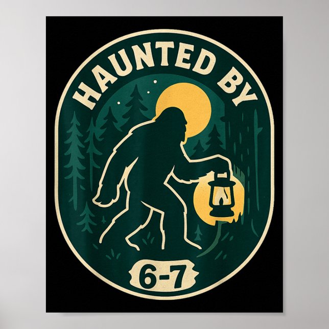 Affiche Haunted By 6-7 Bigfoot Lantern Halloween Badge  (Devant)