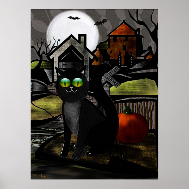 Affiche Haunted Hills Folk Art HALLOWEEN (Devant)
