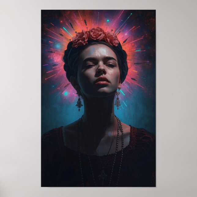 Affiche Haunting Surreal Cosmic Portrait | Dark Expressive (Devant)
