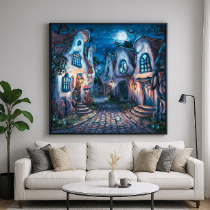 Affiche Haunting Village - Ville Déplaisante Style d'illus