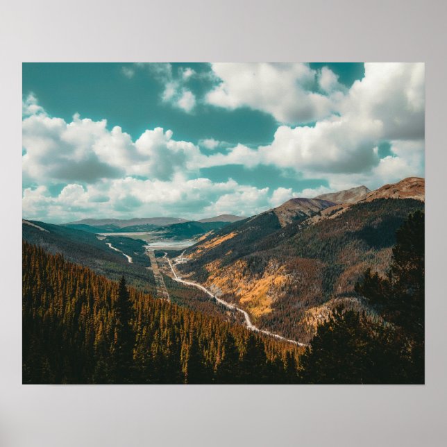 Affiche Haut au-dessus // Automne Couleur automne Bois (Devant)