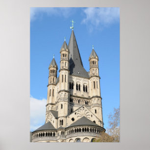 Affiche Haut de l'église de Gross St. Martin à Koeln