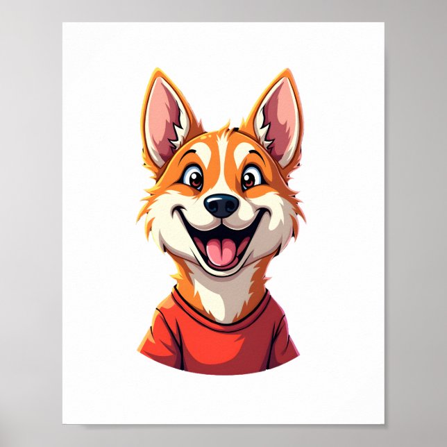Affiche Haut de tank Happy Australian Cattle Dog (Devant)