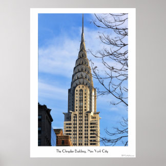 Affiche Haut du Chrysler Building, Arbres nus
