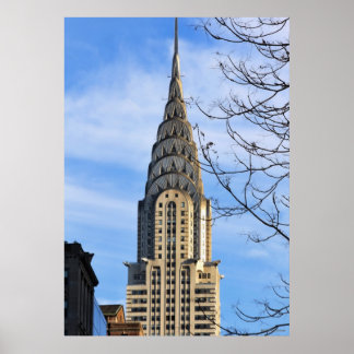 Affiche Haut du Chrysler Building, Arbres nus