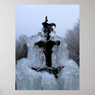 Affiche Haut d'une fontaine gelée