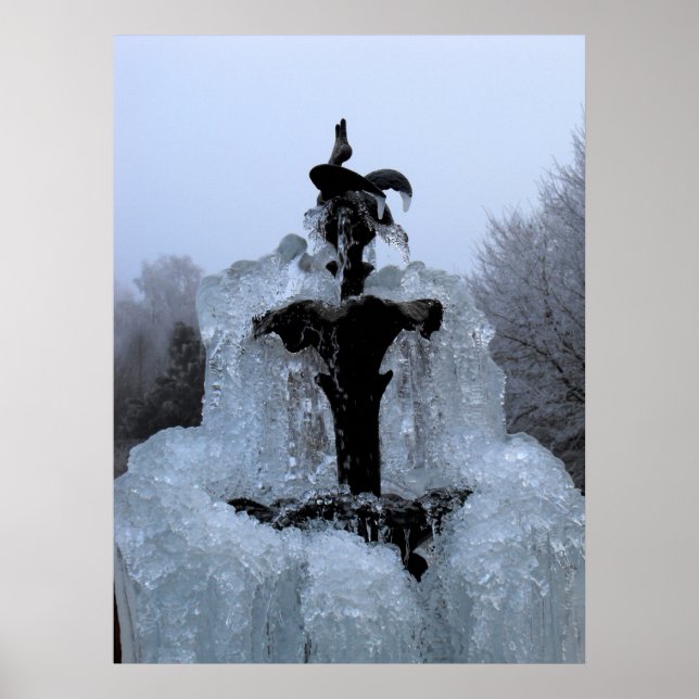 Affiche Haut d'une fontaine gelée (Devant)