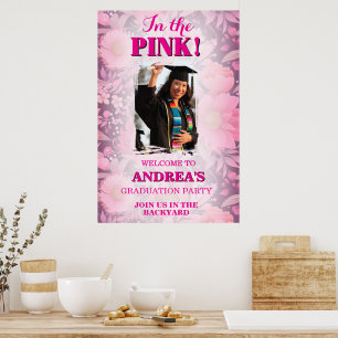Affiche Haut les cœurs dans le rose ! Diplômé rose vif