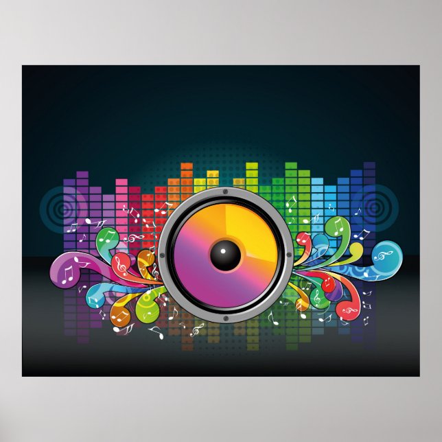 Affiche haut-parleurs-258175 COLORÉS RETRO RAINBOW SPEAKER (Devant)