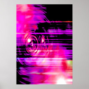 Affiche Haut-parleurs de musique violette