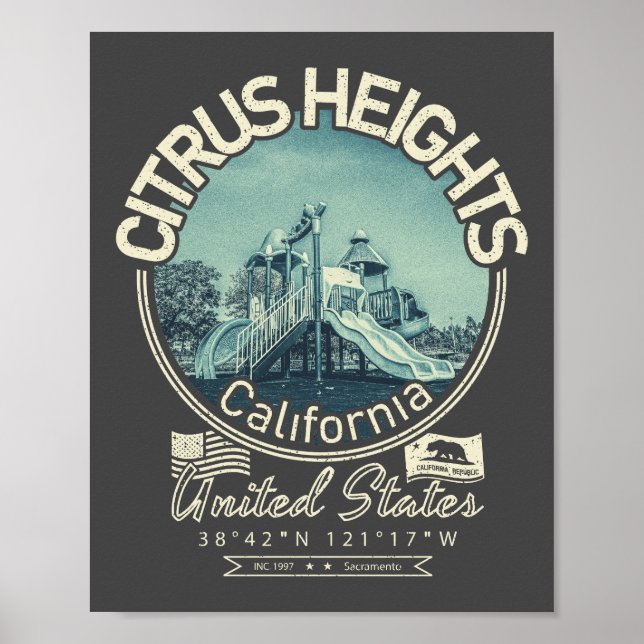 AFFICHE HAUTEUR DE CITRUS SACRAMENTO CALIFORNIE (Devant)