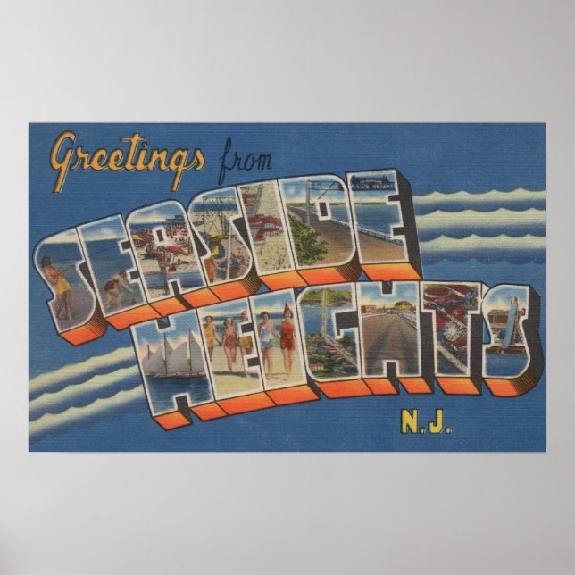 Affiche Hauteurs balnéaires, New Jersey - Grosse scène (Devant)