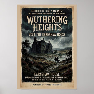Affiche Hauteurs tourmentées de Wuthering Moorland gothiqu