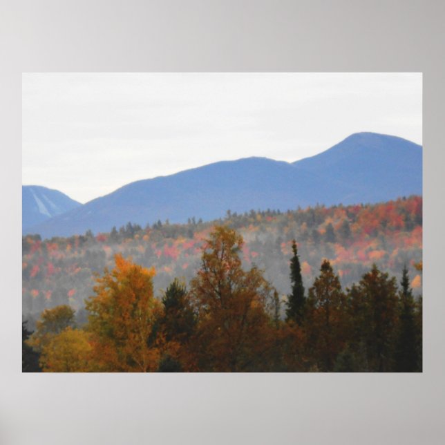 Affiche Hauts sommets Adirondacks Forêt Montagnes d'automn (Devant)