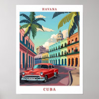 Havana Cuba Élégant Vintage voyage d'art
