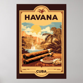 Affiche Havana, Cuba, Publicité de voyage