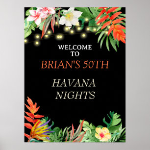 Affiche Havana Nights, Havana Nights Party, Tropical