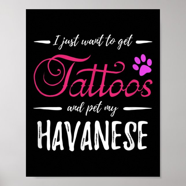 Affiche Havanais Amoureux des chiens Tattoo drôle Chien Ma (Devant)