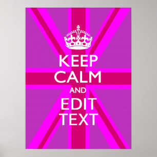 Affiche Have Your Keep Calm Text on Pink Union Jack